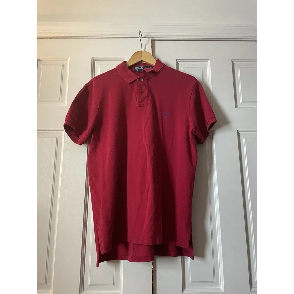 Vintage Polo Ralph Lauren Custom Fit Polo Shirt Big Pony Y2K Red Men’s Size L